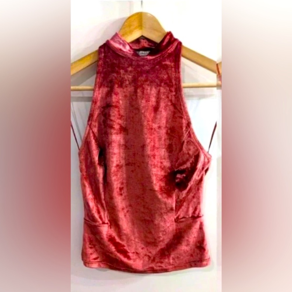 Free People crushed velvet racer back sleeveless top